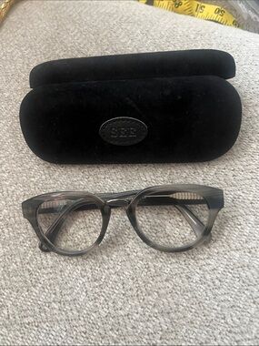 See Gray Translucent Round Optical Glasses Frame only